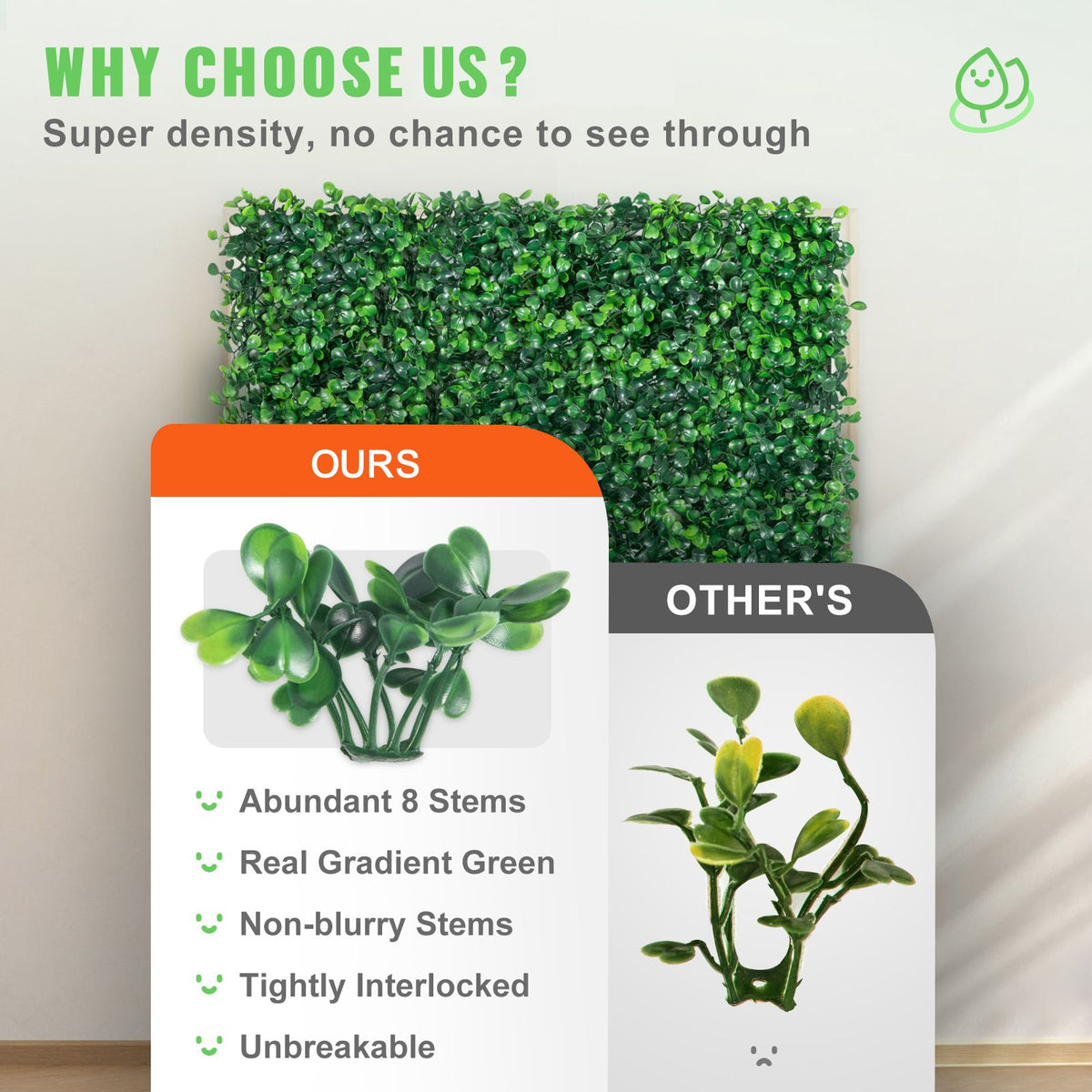 12PCS 10x10 inch Artificial Boxwood Panels, Boxwood Hedge Wall Mat,Artificial Grass Backdrop Wall, Privacy Hedge Screen UV Protected for Outdoor Indoor Garden Fence Backyard