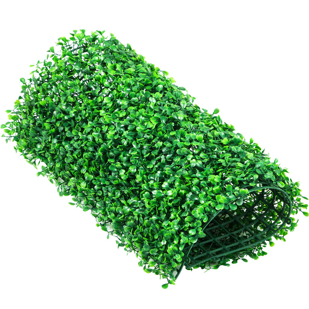 12PCS 10x10 inch Artificial Boxwood Panels, Boxwood Hedge Wall Mat,Artificial Grass Backdrop Wall, Privacy Hedge Screen UV Protected for Outdoor Indoor Garden Fence Backyard
