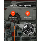 Underhoist Support Stand, 3/4 Ton Capacity Under Hoist Jack Stand, Lifting from 52.8 to 76 in, Self-Locking Threaded Screw, Bearing Mounted Spin Handle Pole Jack, Support Vehicle Components
