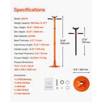 Underhoist Support Stand, 3/4 Ton Capacity Under Hoist Jack Stand, Lifting from 52.8 to 76 in, Self-Locking Threaded Screw, Bearing Mounted Spin Handle Pole Jack, Support Vehicle Components