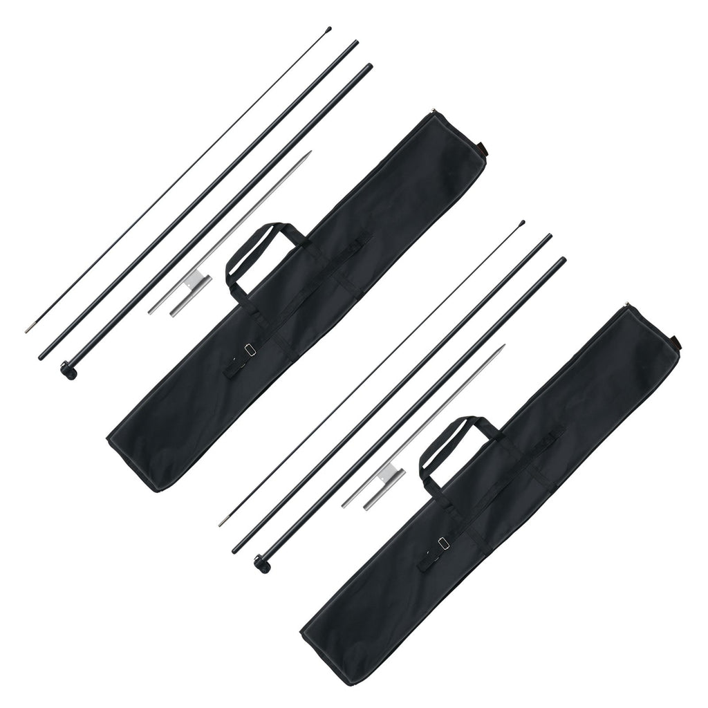Feather Flag Pole Kit, 2 Packs Swooper Flag Pole 12.7 ft, Sign Flag Poles for Business Advertising Flags Outdoor, with Ground Stakes and A Carrying Bag (Flag Not Included)