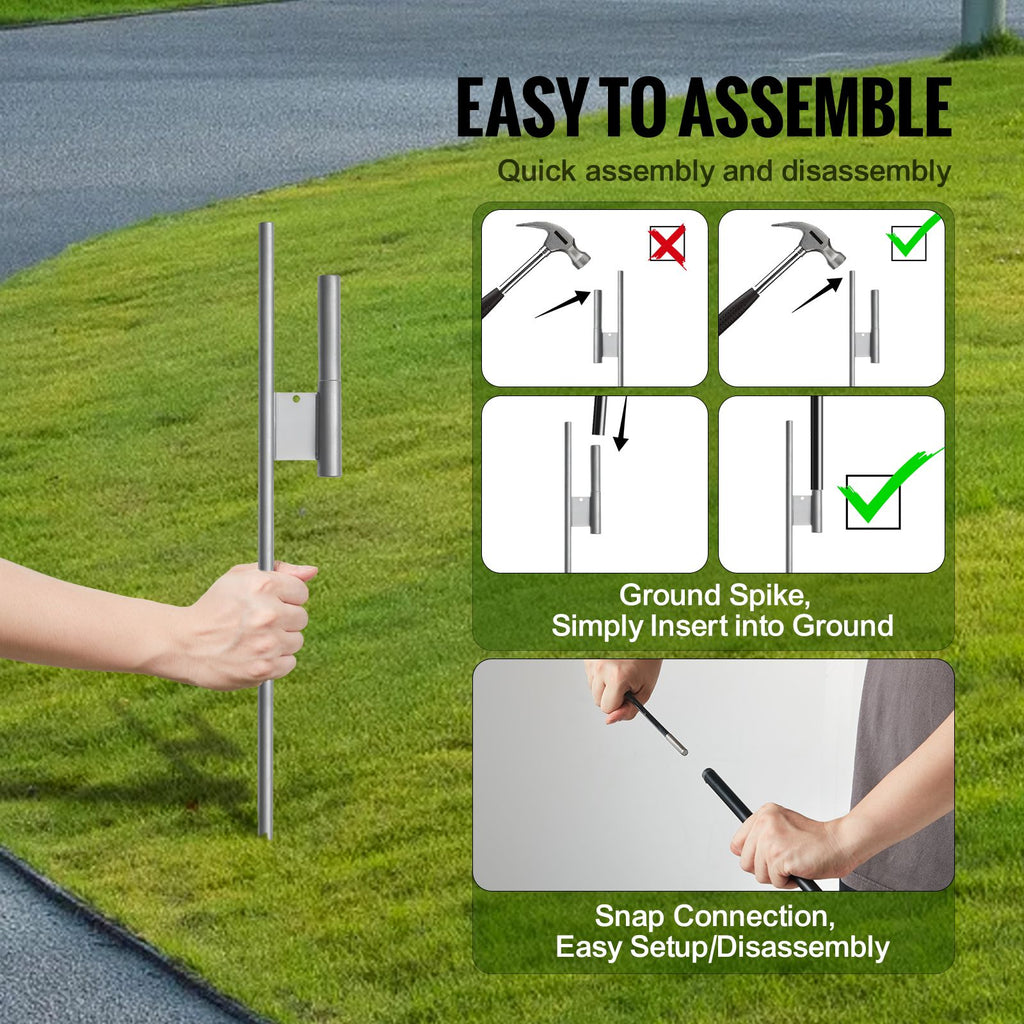 Feather Flag Pole Kit, 2 Packs Swooper Flag Pole 12.7 ft, Sign Flag Poles for Business Advertising Flags Outdoor, with Ground Stakes and A Carrying Bag (Flag Not Included)