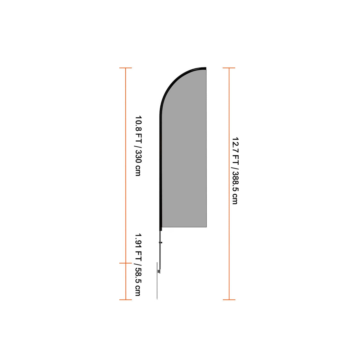 Feather Flag Pole Kit, 2 Packs Swooper Flag Pole 12.7 ft, Sign Flag Poles for Business Advertising Flags Outdoor, with Ground Stakes and A Carrying Bag (Flag Not Included)