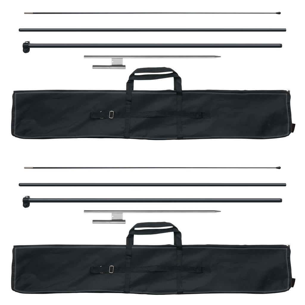 Feather Flag Pole Kit, 2 Packs Swooper Flag Pole 12.7 ft, Sign Flag Poles for Business Advertising Flags Outdoor, with Ground Stakes and A Carrying Bag (Flag Not Included)