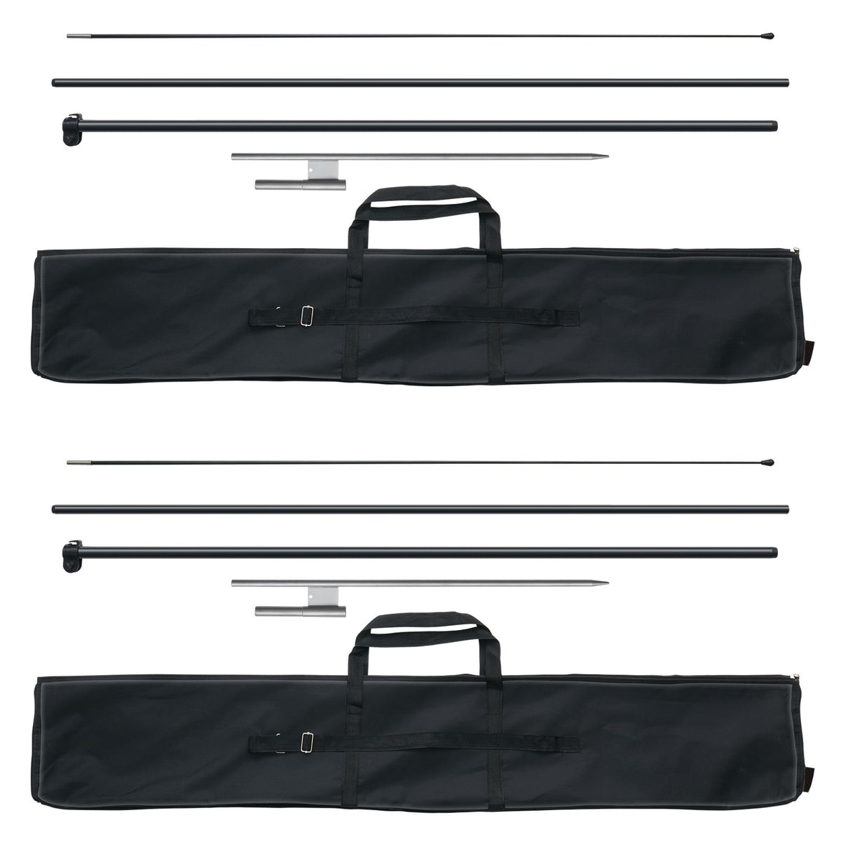 Feather Flag Pole Kit, 2 Packs Swooper Flag Pole 12.7 ft, Sign Flag Poles for Business Advertising Flags Outdoor, with Ground Stakes and A Carrying Bag (Flag Not Included)