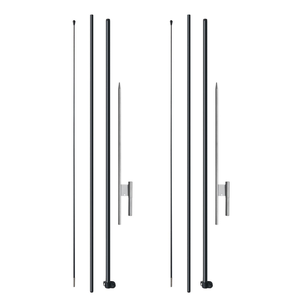 Feather Flag Pole Kit, 2 Packs Swooper Flag Pole 12.7 ft, Sign Flag Poles for Business Advertising Flags Outdoor, with Ground Stakes and A Carrying Bag (Flag Not Included)