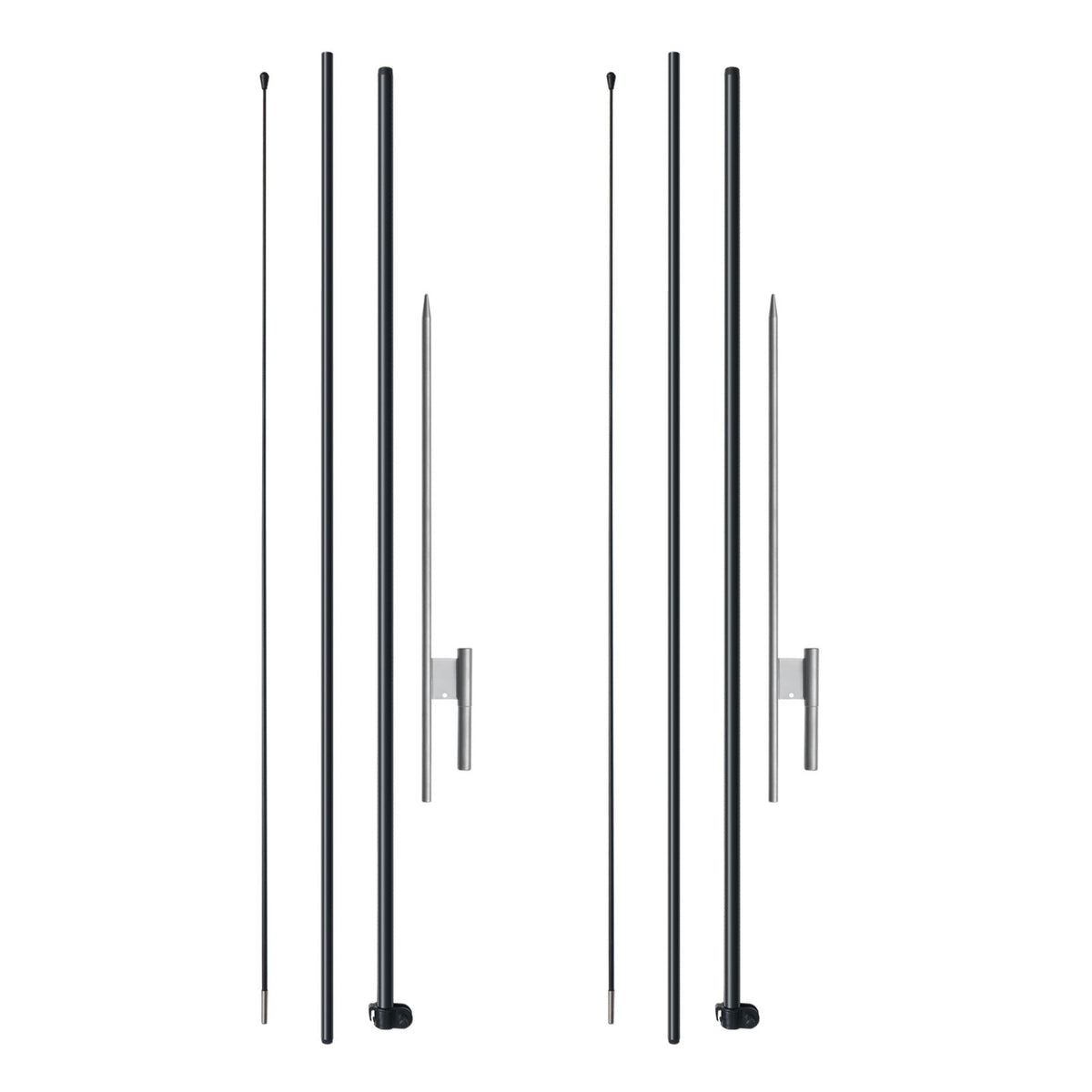 Feather Flag Pole Kit, 2 Packs Swooper Flag Pole 12.7 ft, Sign Flag Poles for Business Advertising Flags Outdoor, with Ground Stakes and A Carrying Bag (Flag Not Included)