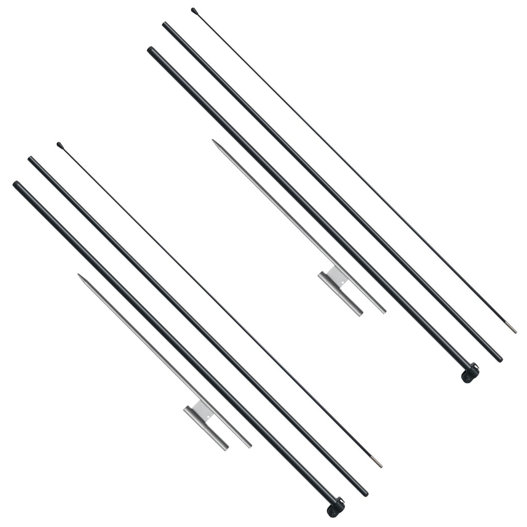 Feather Flag Pole Kit, 2 Packs Swooper Flag Pole 12.7 ft, Sign Flag Poles for Business Advertising Flags Outdoor, with Ground Stakes and A Carrying Bag (Flag Not Included)