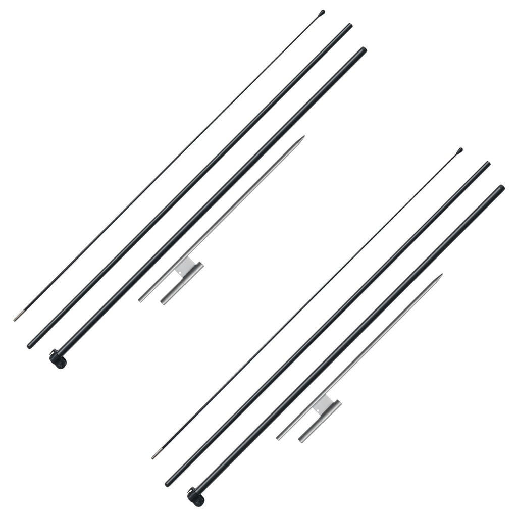 Feather Flag Pole Kit, 2 Packs Swooper Flag Pole 12.7 ft, Sign Flag Poles for Business Advertising Flags Outdoor, with Ground Stakes and A Carrying Bag (Flag Not Included)