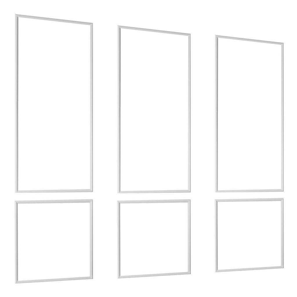 Wall Molding 3 Pack, Wainscoting Panels Kit, Lightweight Paintable Polystyrene, Easy to Install, Waterproof Accent Wall Trim for Interior Décor Living Room, Bedroom, White (61x137 + 61x61 cm)