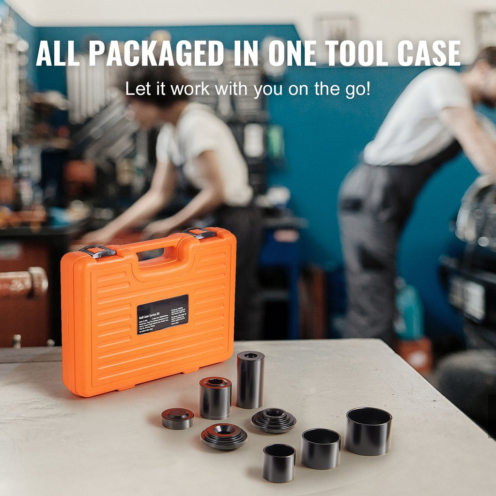 Ball Joint Press Kit, 10 pcsTool Kit, C-press Ball joint Remove and Install Tools, for Most 2WD and 4WD Cars, Heavy Duty Ball Joint Repair Kit for Automotive Repairing