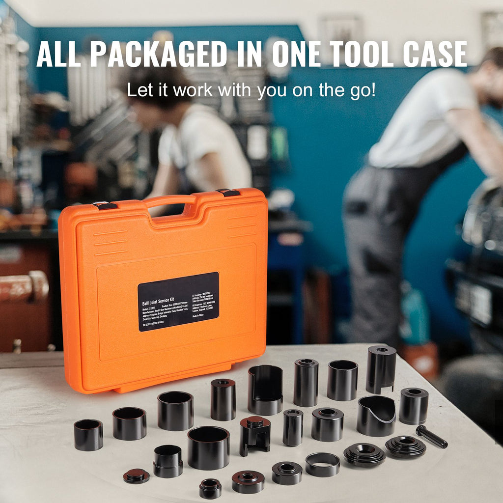 Ball Joint Press Kit, 25 pcsTool Kit, C-press Ball joint Remove and Install Tools, for Most 2WD and 4WD Cars, Heavy Duty Ball Joint Repair Kit for Automotive Repairing