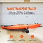 Adjustable Kayak Cart Canoe Boat Carrier 320lbs Load with 10'' Solid Tires
