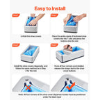 Shoe Cover Dispenser, Automatic Shoe Covers Dispenser with 100 Pcs of Non-Slip Disposable Shoes Covers, Fits Size Up to US 11, for Home, Office, Lab, Factory, Hospital, Indoor Use, Silver