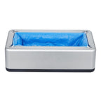 Shoe Cover Dispenser, Automatic Shoe Covers Dispenser with 100 Pcs of Non-Slip Disposable Shoes Covers, Fits Size Up to US 11, for Home, Office, Lab, Factory, Hospital, Indoor Use, Silver