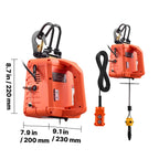3-in-1 Electric Hoist Winch, 500 kg Capacity, 1500W Portable Electric Power Winch, 7.6 m Lifting Height, 5 m/min with Manual, Wired & Wireless Remote Control for Factory, Warehouss, Garage