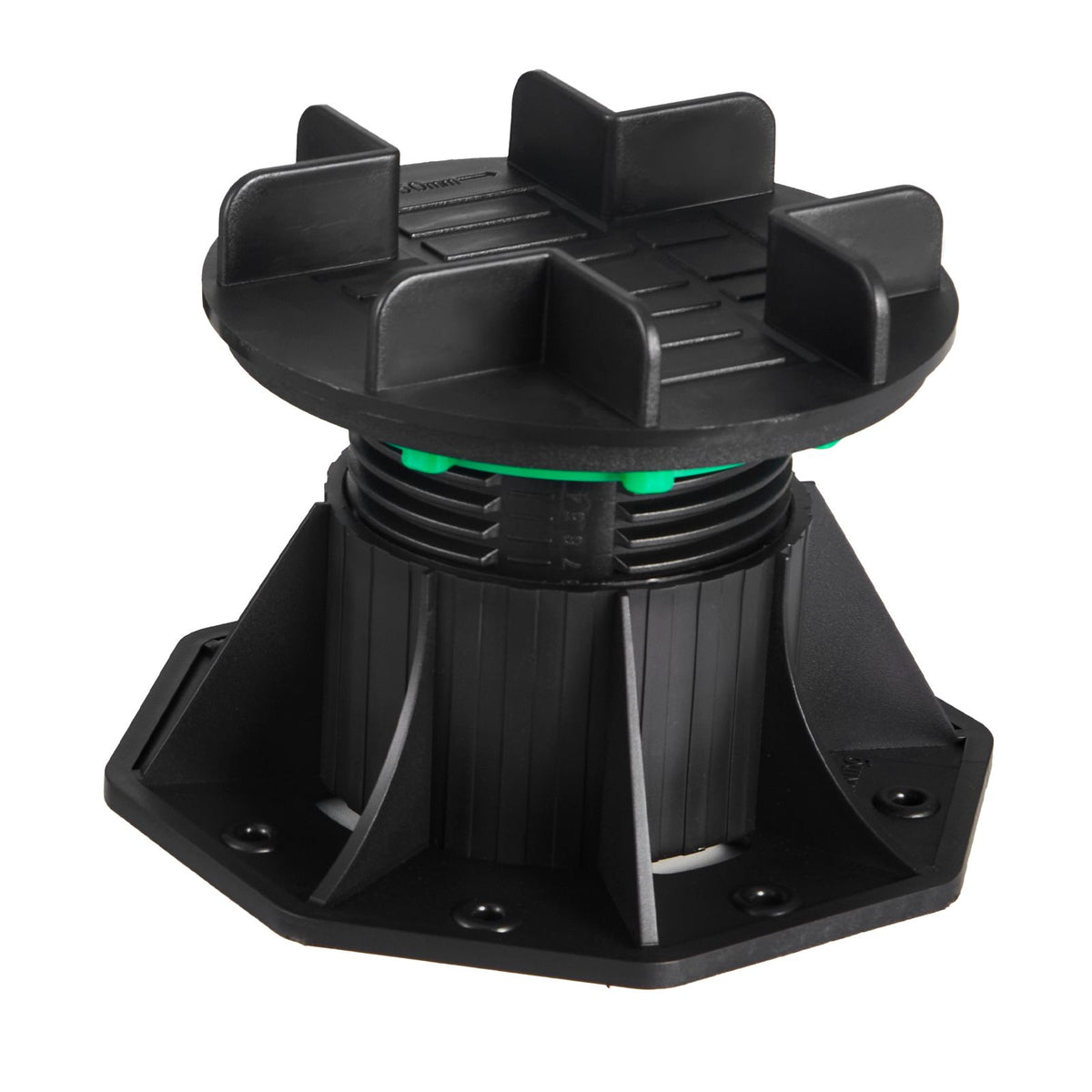 Deck Blocks 8 PCS, 2200 lbs / 997.90 kg Load Capacity Deck Support Plastic Pedestal Paver, Raising 3.54 - 4.65 inch / 90 - 118 mm, Height Adjustable Shed Foundation Base for Wood Concrete Metal
