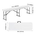 Plastic Folding Bench, 6 ft Portable Bench for Indoor/Outdoor Picnic Party Patio Camping Dining, Foldable Smooth HDPE Seat for Garden Soccer Multipurpose Entertaining Activities, 2 Pack, White