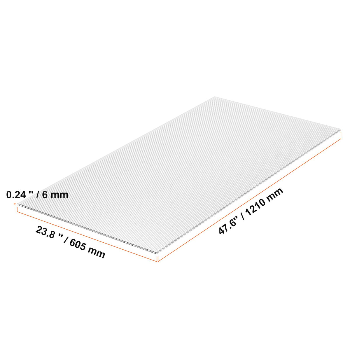 15 Pack Polycarbonate Greenhouse Panels, 2' X 4' X 0.24'' Roof Panels Sheets, Waterproof UV Protected Corrugated Plastic Roofing, Impact Resistance Clear Roofing Sheets for Greenhouse/Garden