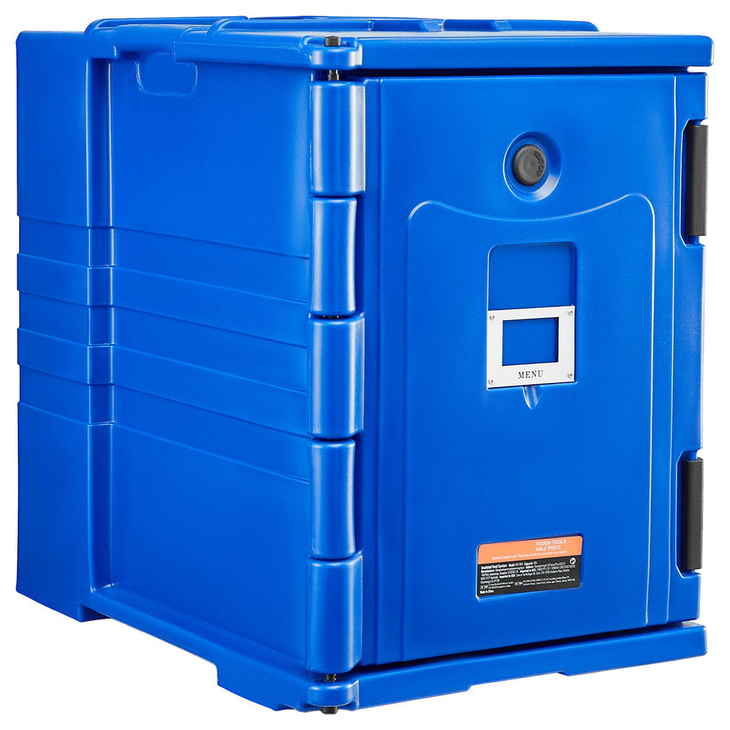 Insulated Food Pan Carrier, 90L Hot Box for Catering, Food Box Carrier with Double Buckles, Front Loading Food Warmer with Handles, Stackable End Loader for Restaurant, Canteen