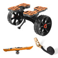 Kayak Cart, 136.1 kg Load Capacity, Foldable Kayak Trolley with 25.4 cm Solid Rubber Tires & 1 Ratchet Strap, Paddle Board Trolley for Carrying Kayaks, Canoes, Paddleboards, Float Mats,Jon Boats