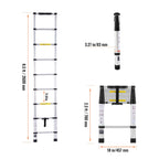 Telescoping Extension Ladder 8.5FT One-button Retraction 375 LBS Capacity
