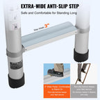 Telescoping Extension Ladder 16.5FT Multi-button Retraction 419 LBS