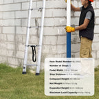 Telescoping Extension Ladder 16.5FT Multi-button Retraction 419 LBS