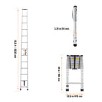 Telescoping Extension Ladder 16.5FT Multi-button Retraction 419 LBS
