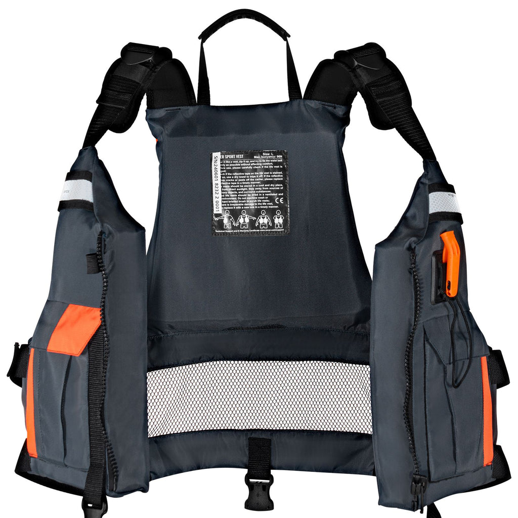 Life Vest for Watersports (PFD), Life Jacket with Waterproof Nylon & 96N Buoyancy, Life Vest/Jacket for Any Water Activity-Fishing, Kayaking, Surfing and More, Men and Women L