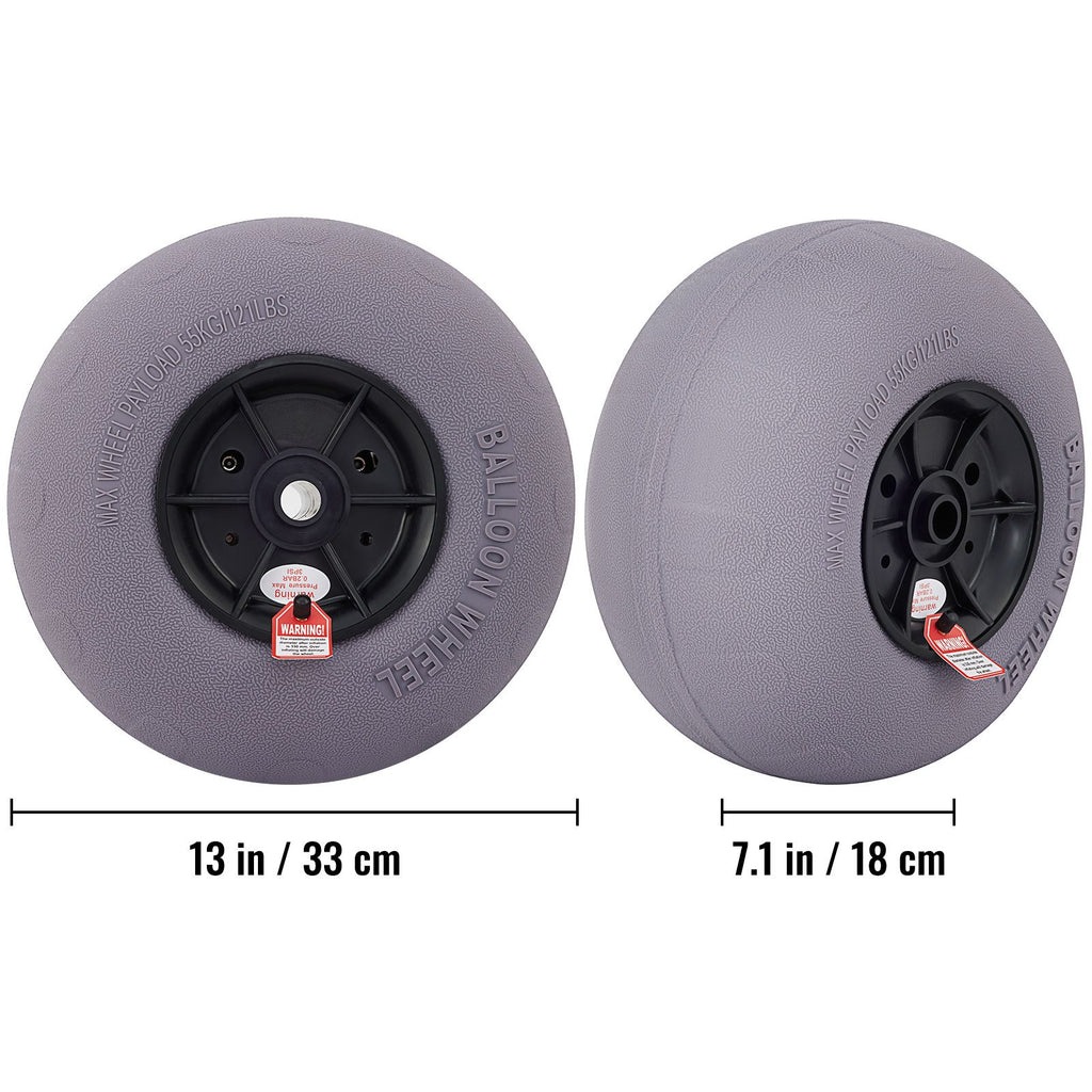 Balloon Beach Wheels Replacement Beach Tires 13" TPU 121 LBS Load Capacity