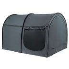 Bed Tent, Pongee Fabric, 4 Doors Breathable Dream Tent with 7 mm Fiber Poles on Bed Privacy, Full Size Block out Light Sleeping Bed Canopy, Fit for Kids Playhouse and Adults Sleeping Tent