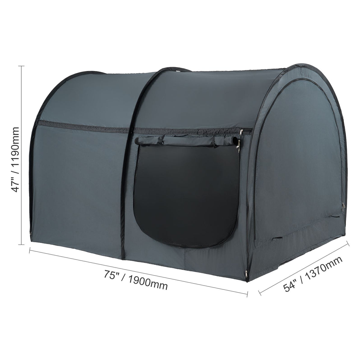 Bed Tent, Pongee Fabric, 4 Doors Breathable Dream Tent with 7 mm Fiber Poles on Bed Privacy, Full Size Block out Light Sleeping Bed Canopy, Fit for Kids Playhouse and Adults Sleeping Tent