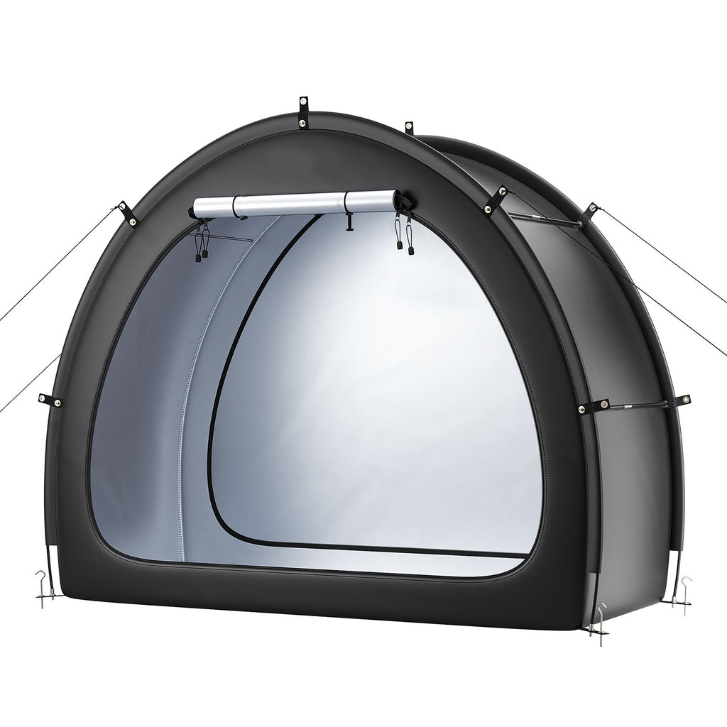 Bike Storage Tent, 1 to 2 Bikes, Outdoor Spacious Bike Storage Tent with Ventilated Window, Waterproof Fan-Shaped Bike Tent with High Strength Fiberglass & Dual Zippers, Fit for Bicycle