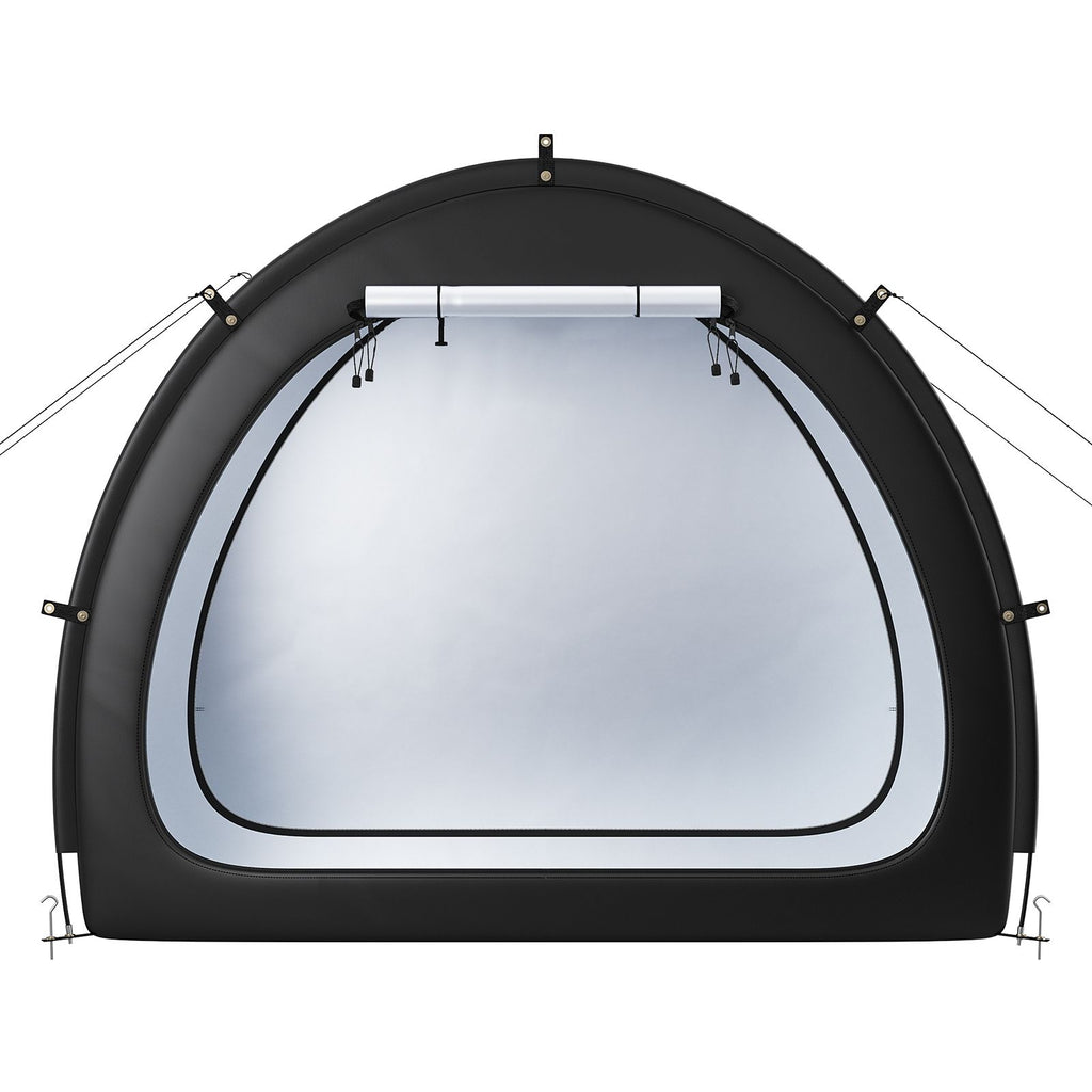 Bike Storage Tent, 1 to 2 Bikes, Outdoor Spacious Bike Storage Tent with Ventilated Window, Waterproof Fan-Shaped Bike Tent with High Strength Fiberglass & Dual Zippers, Fit for Bicycle
