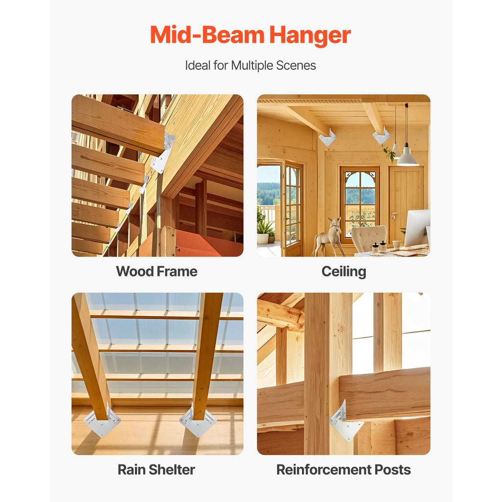 Hurricane Ties for Rafter, Inner Size 5.31x1.57x2.48 in / 135x40x63 mm, Heavy Duty Hurricane Straps, Heavy Duty Rafter Ties Brackets Joist Hangers for Roof Beam Wooden Construction, 25 Pcs