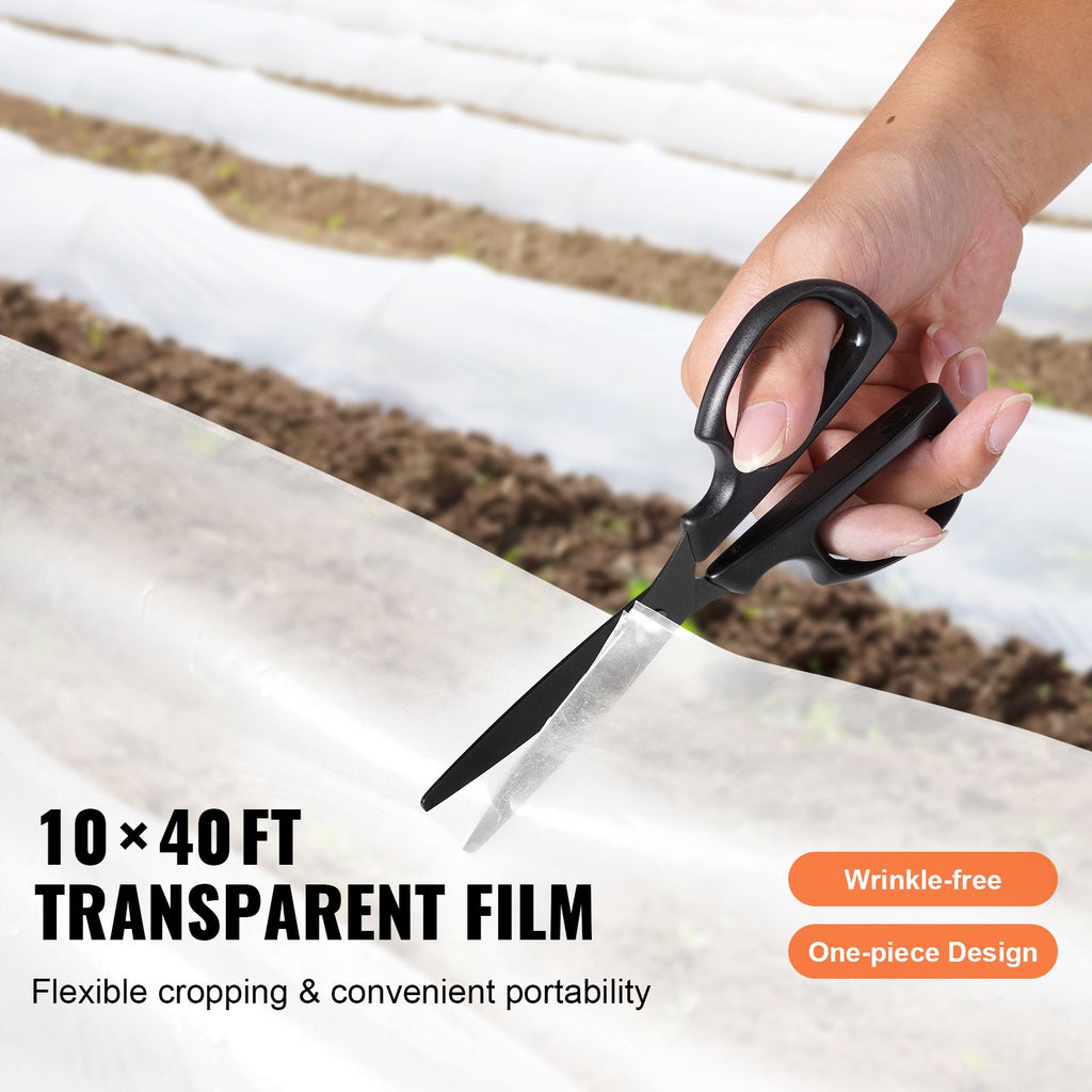Greenhouse Plastic Sheeting 10 x 40 ft 6Mil Clear Polyethylene Film