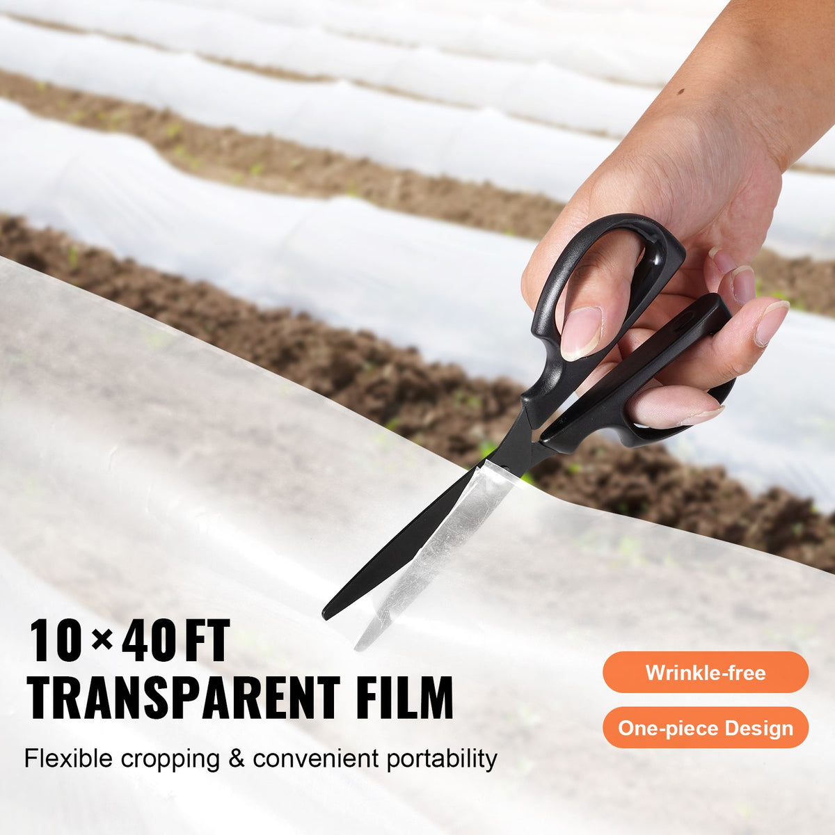 Greenhouse Plastic Sheeting 10 x 40 ft 6Mil Clear Polyethylene Film