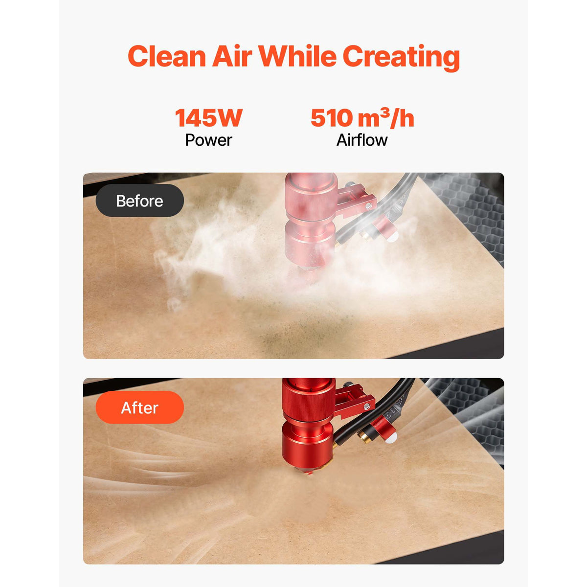 Solder Fume Extractor, Upgraded 4-Stage Filtration Soldering Smoke Absorber with 510 m³/h Strong Suction, 10-Speed & Remote Control Brushless Smoke Extractor for Laser Engraving, 3D Printing