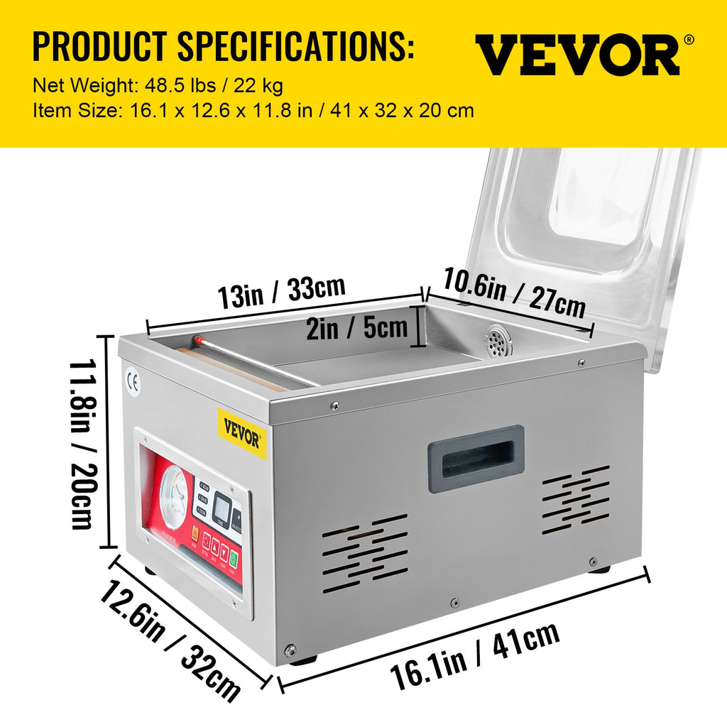 Chamber Vacuum Sealer Vacuum Packaging Machine 6.5 cbm/h Pump Rate 220V