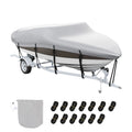 Boat Cover 600D Waterproof 17-19 ft Boat Cover V-Hull Tri-Hull Runabout