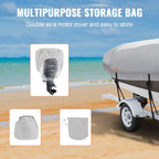 Boat Cover 600D Waterproof 17-19 ft Boat Cover V-Hull Tri-Hull Runabout
