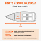 Boat Cover 600D Waterproof 17-19 ft Boat Cover V-Hull Tri-Hull Runabout