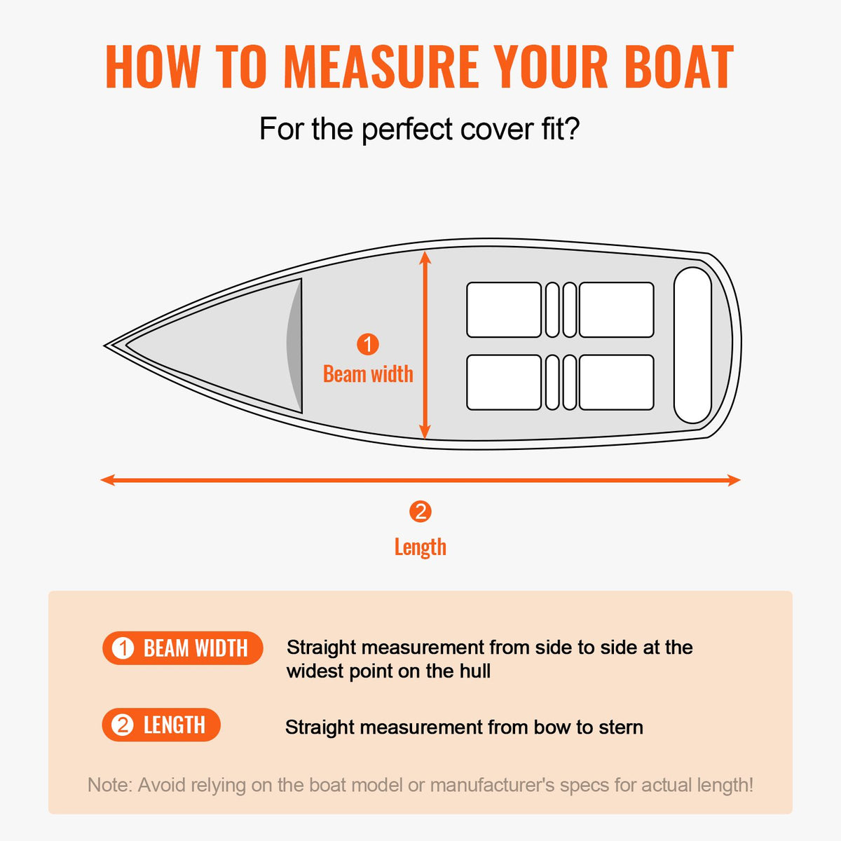 Boat Cover 600D Waterproof 17-19 ft Boat Cover V-Hull Tri-Hull Runabout