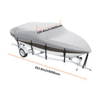 Boat Cover 600D Waterproof 17-19 ft Boat Cover V-Hull Tri-Hull Runabout