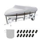 Boat Cover 600D Waterproof 17-19 ft Boat Cover V-Hull Tri-Hull Runabout