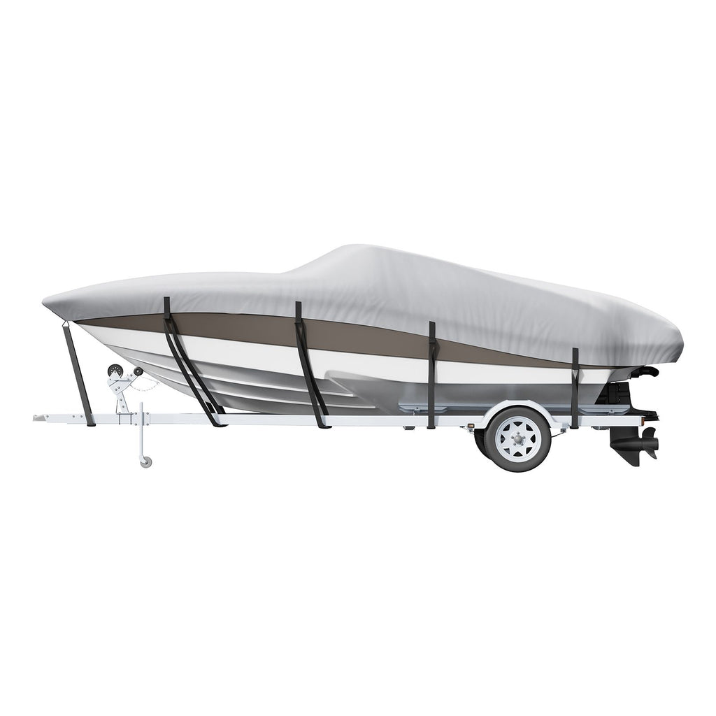 Boat Cover 600D Waterproof 17-19 ft Boat Cover V-Hull Tri-Hull Runabout
