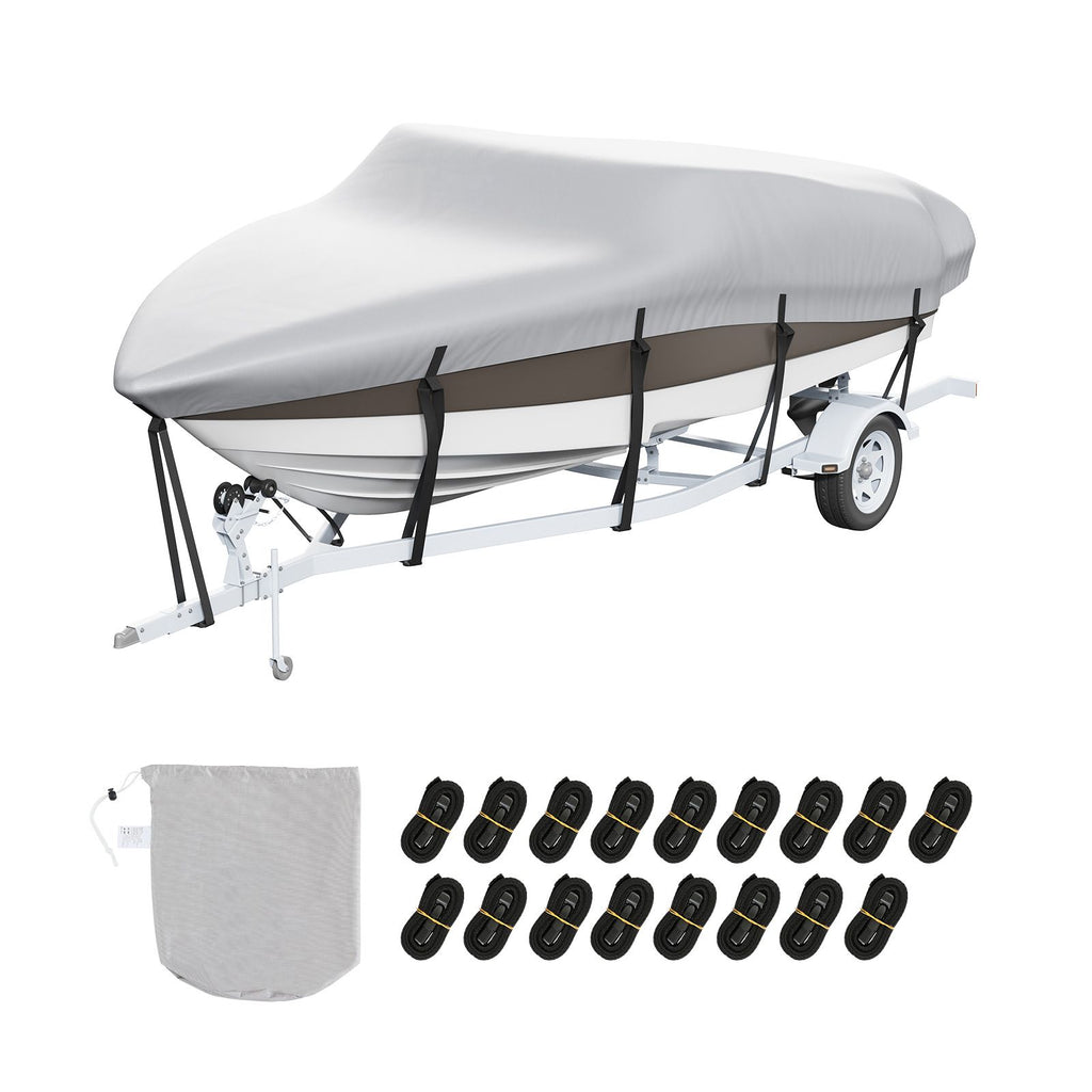 Boat Cover 600D Waterproof 23-24 ft Boat Cover V-Hull Tri-Hull Runabout