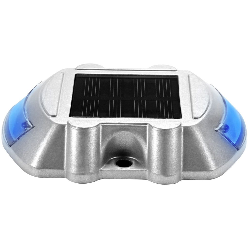 Driveway Lights 16-Pack, Solar Driveway Lights with Switch Button, Solar Deck Lights Waterproof, Wireless Dock Lights 6 LEDs for Path Warning Garden Walkway Sidewalk Steps, LED Bright Blue