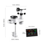 5-in-1 Wireless Weather Station, 190.5 mm VA Display, Solar Powered Outdoor Sensor, Rain Gauge, Indoor Outdoor for Weather Forecast, Temperature, Humidity, Wind Speed and Direction (No WiFi)